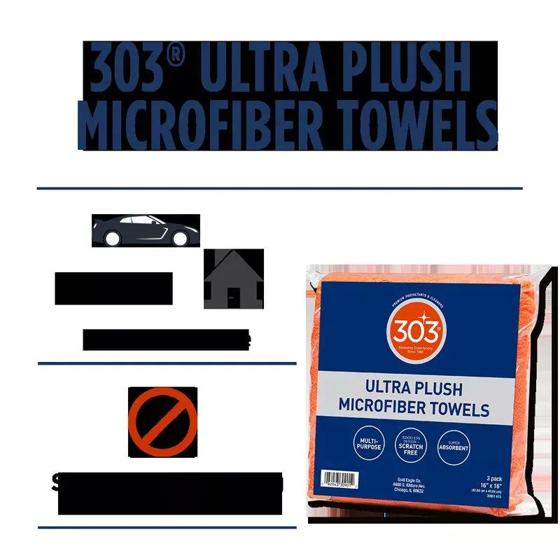303 - Premium Microfiber Towels - Plush & Super Absorbent With Edgeless Design (3 Pack) - Image 2