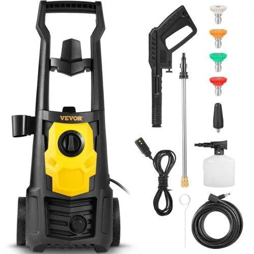 VEVOR - 2000 PSI Electric Pressure Washer w/ 30 ft Hose, 5 Quick Connect Nozzles, Foam Cannon & More